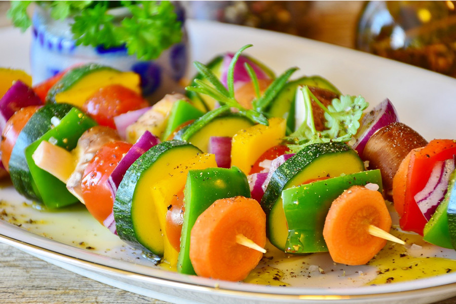 Vegetable skewer food