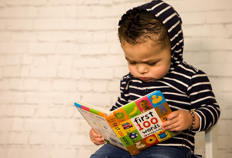 Toddler reading book