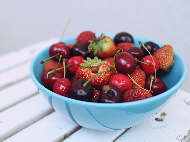 Strawberries and cherries