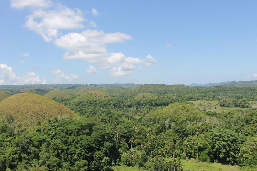 Chocolate hills in Bohol Philippines
