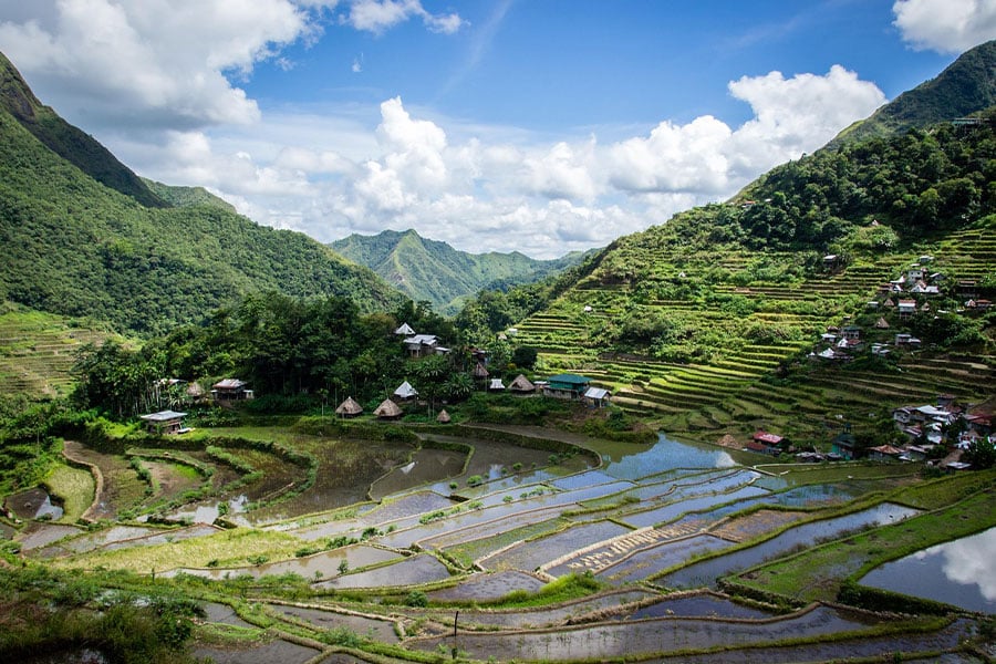 The famous Batad Rice Terraces located in the Cordillera Philippines