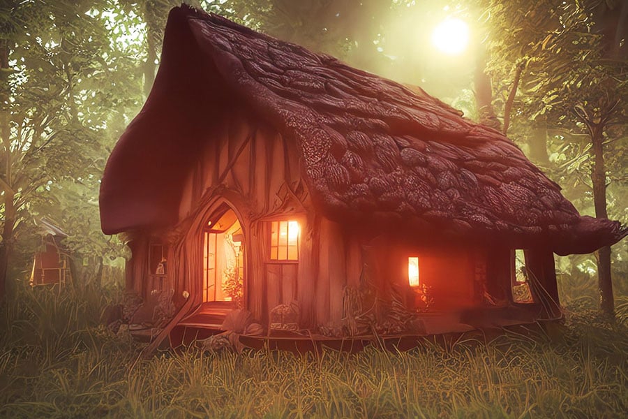 Fairy tale like cottage referred to witch house