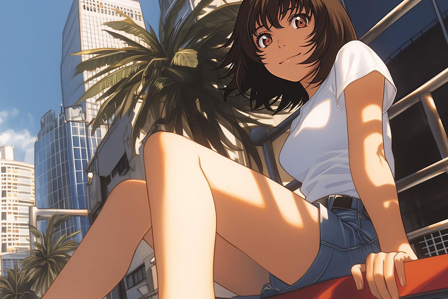 Pretty short hair setting girl