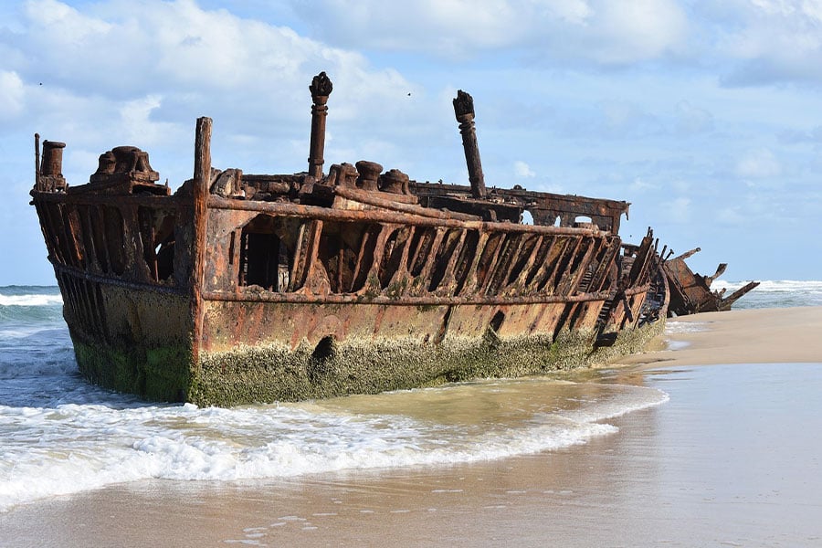 The famous shipwreck of SS maheno