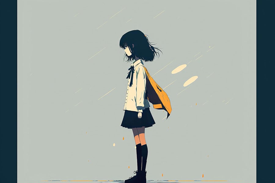 Girl in school uniform