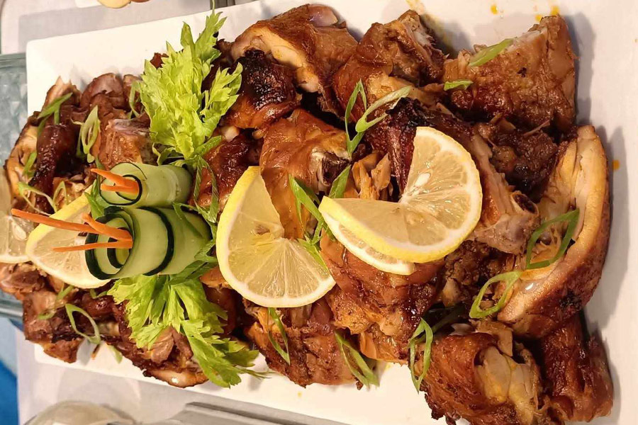 Grilled chopped chicken