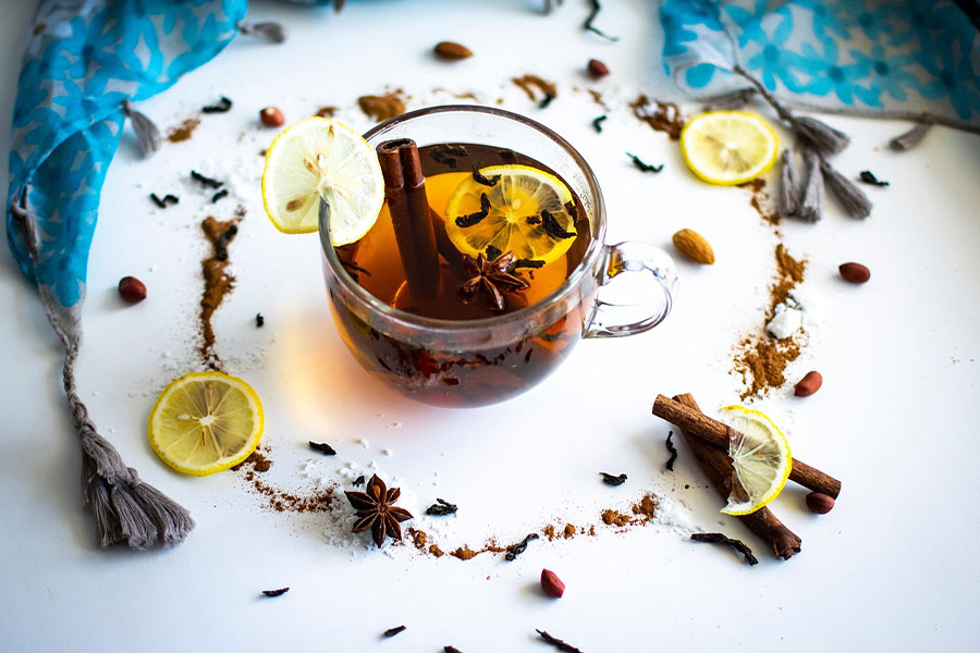 Warm traditional drink winter serve