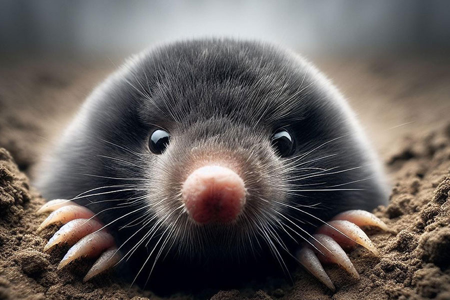 El topo europeo pasa la mayor parte de su vida bajo tierra.