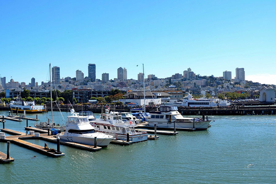 Port statków w San Francisco w USA