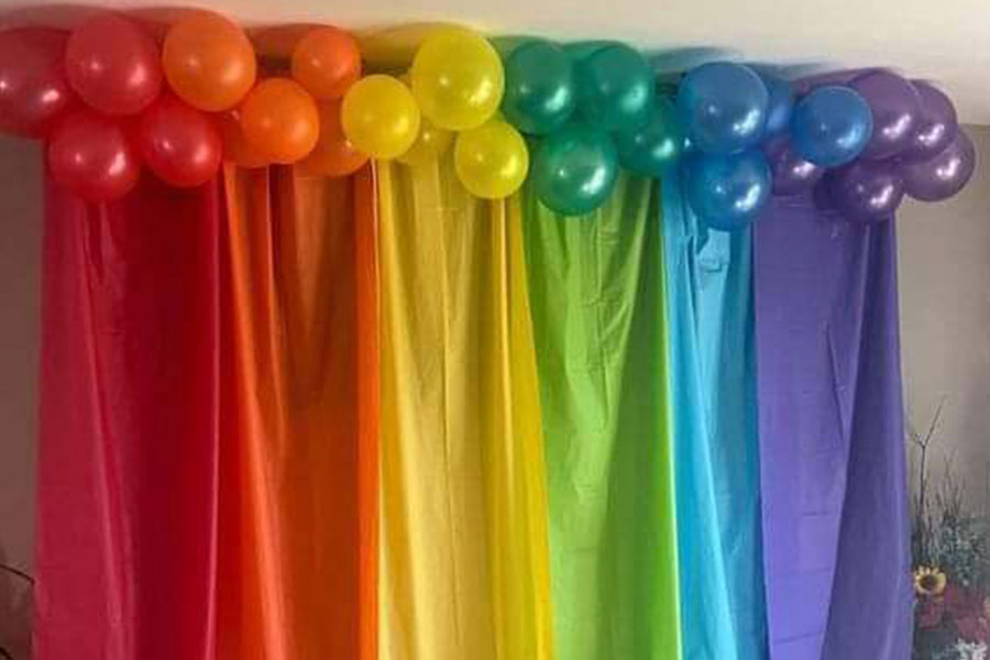 Fondo de colores de cortina de arcoíris