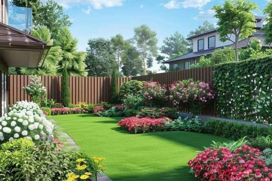 Haus Garten im Freien