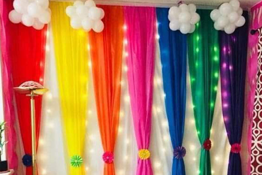 Bunte Hintergrundvorhänge