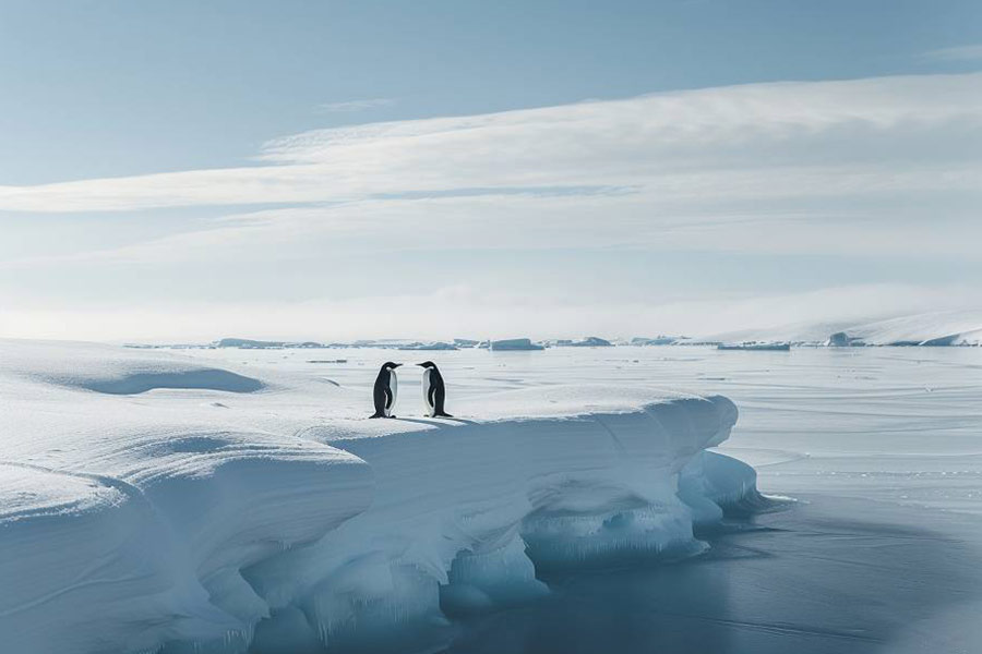 Pinguïns bij elkaar gepropt