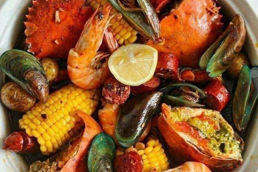 Kraby krewetki owoce morza jedzenie