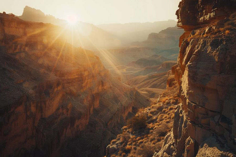Majestätischer Canyon mit steilen Abhängen
