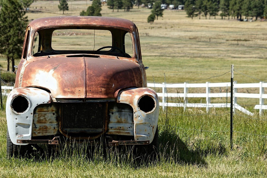 Fahrzeug, das verlassen hat