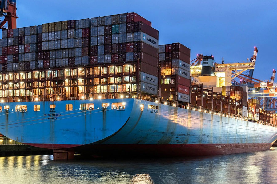 Rückseite Containerschiff