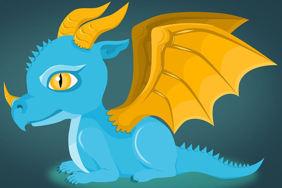 Babydrache blau