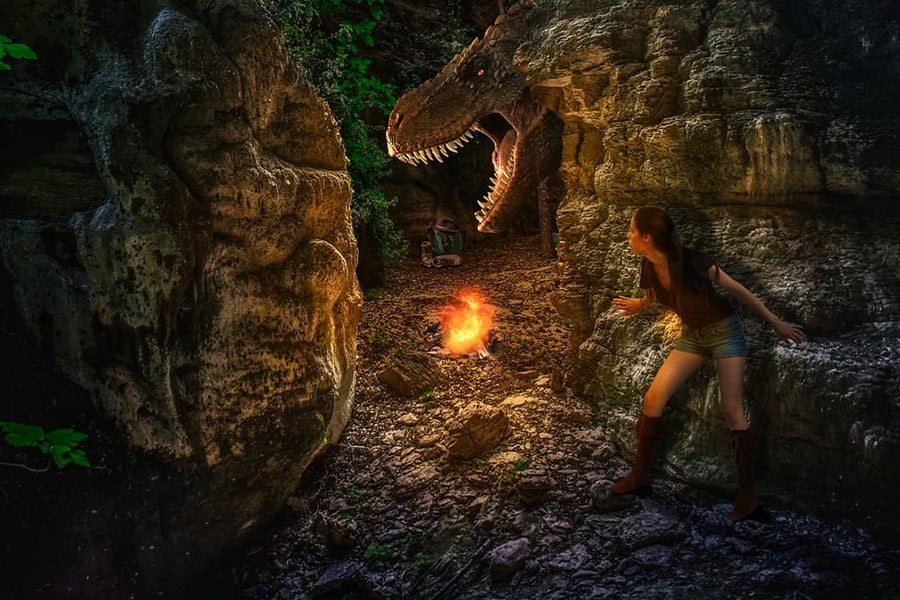 Dinosaurier-Lagerfeuer