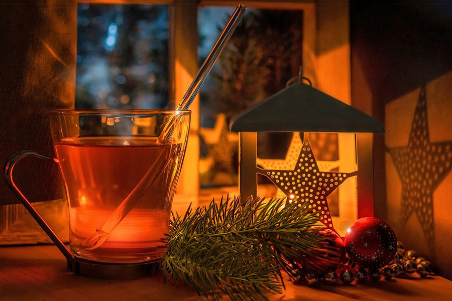 Kalter Winter mit Tee