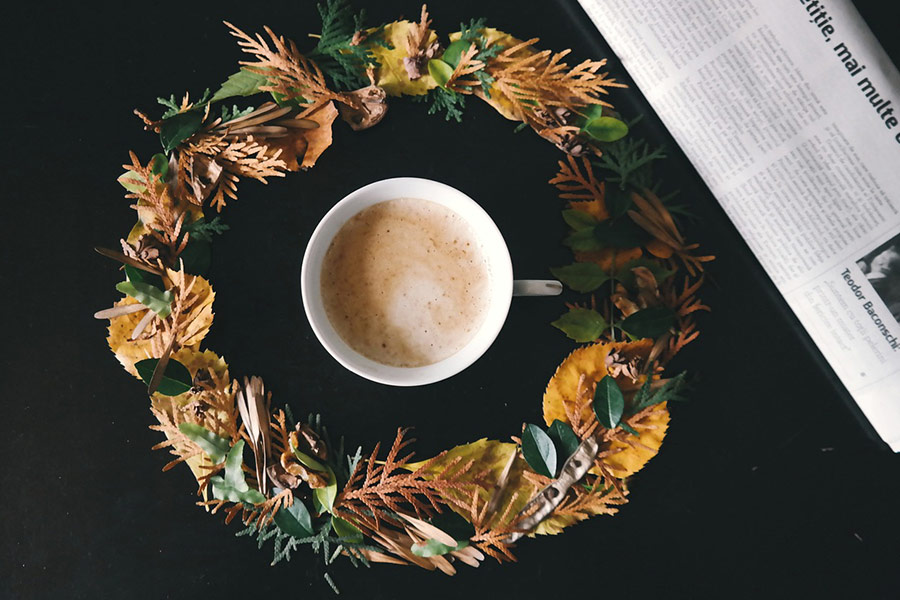 With nature decoration coffee