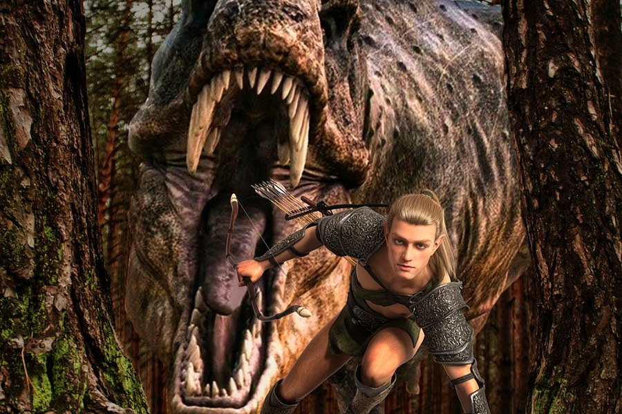 Dino warrior man woods