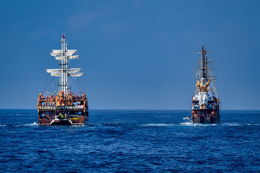 Two ships Alanya Turkey