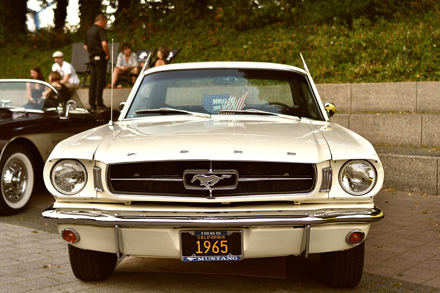 White antique classic ford