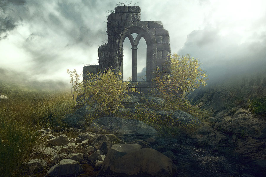 Fantasy mystery landscape