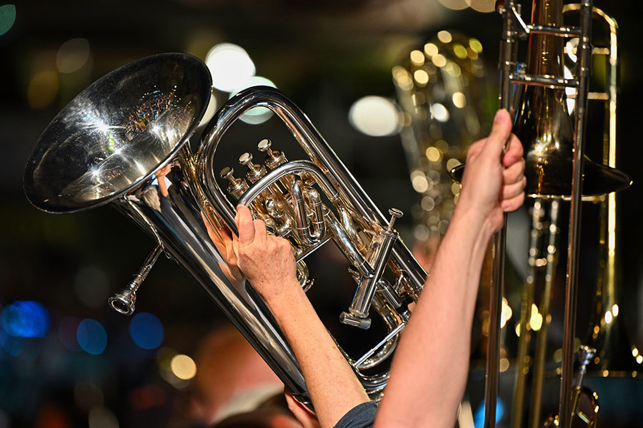 Tuba brass band instrument