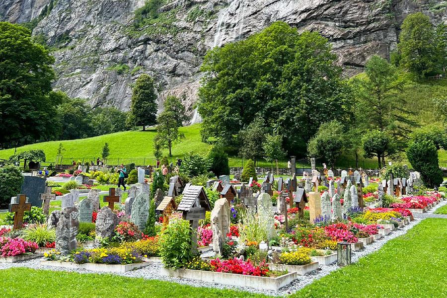 Beautiful graveyard cementery looks