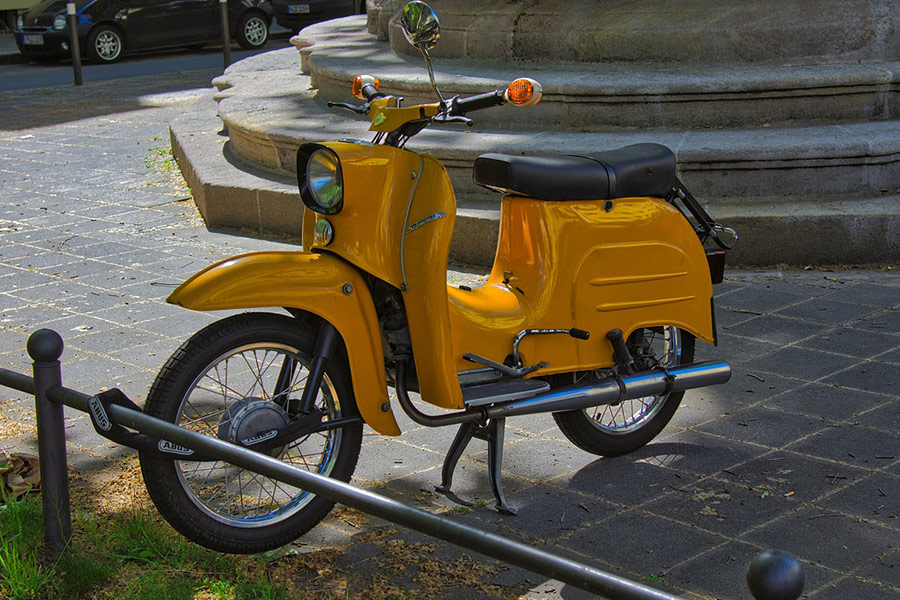 Swallow yellow scooter