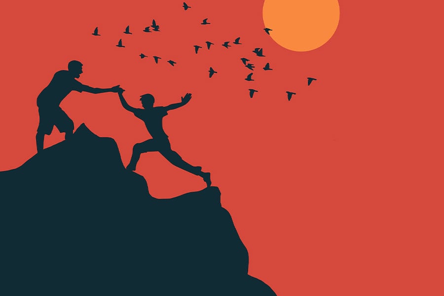 Support each other illustration