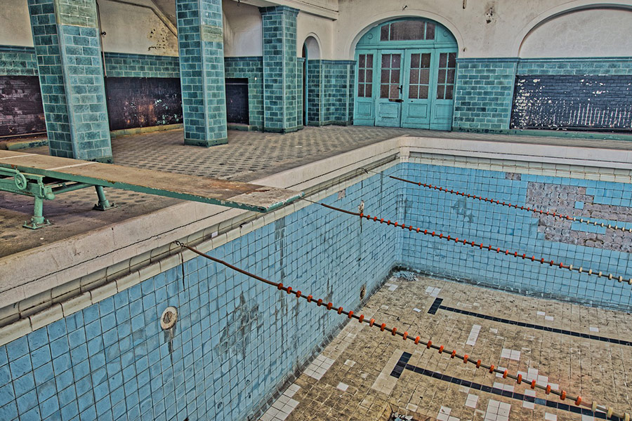 Old abandoned swimming pool
