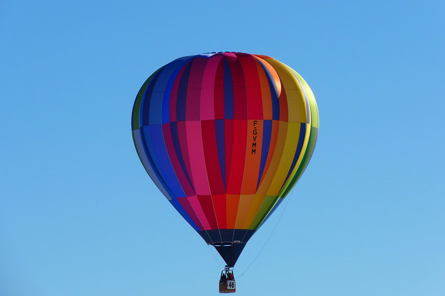 Multicolored hot air balloon