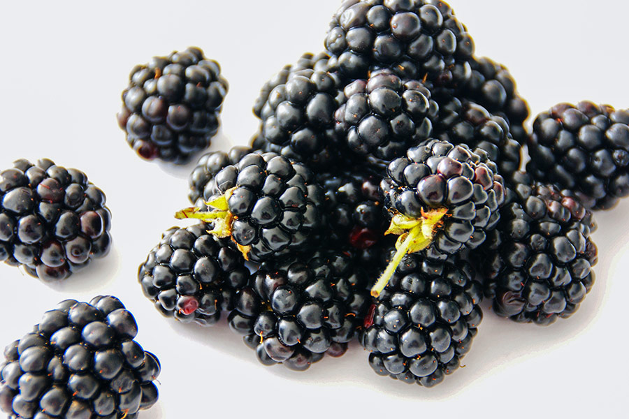 Blackberries on table
