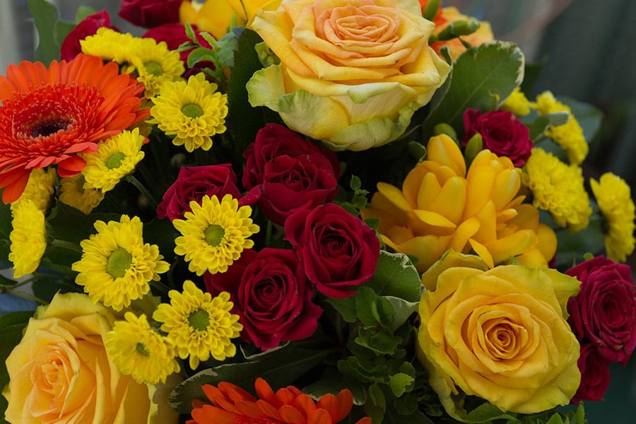 Beautiful yellow red bouquet