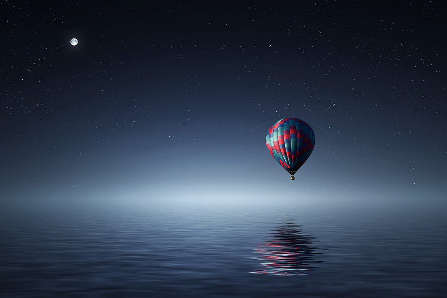 Hot air balloon night