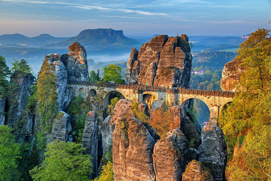 Bastei bridge rock formation
