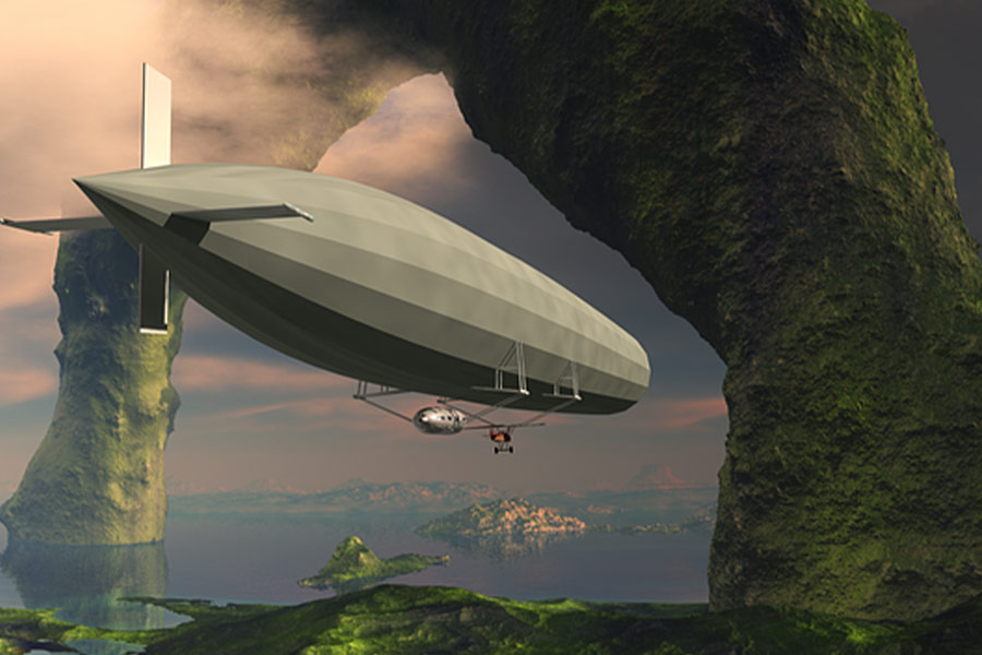 Airship flying