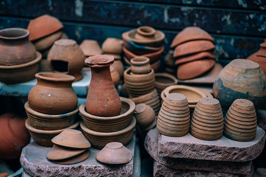 Pottery clay pots