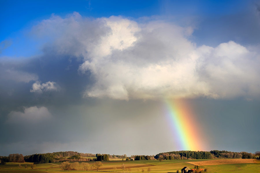 Rainbow evening cloud