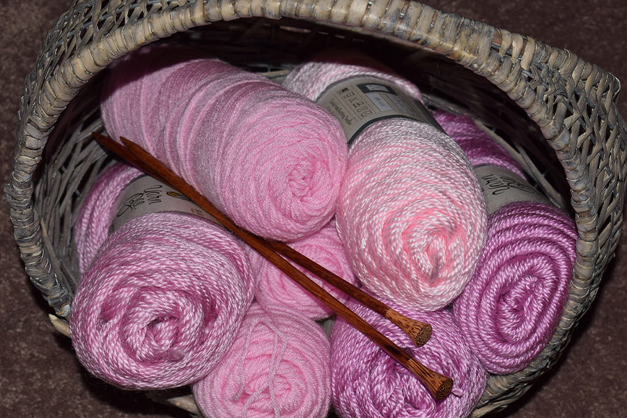Pink yarn