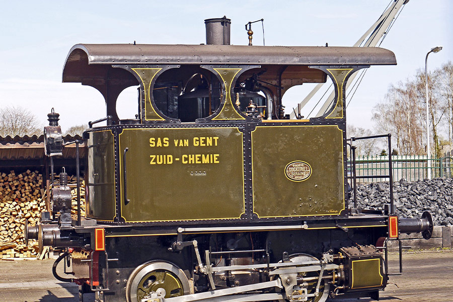 Historical steam locomotive firebox