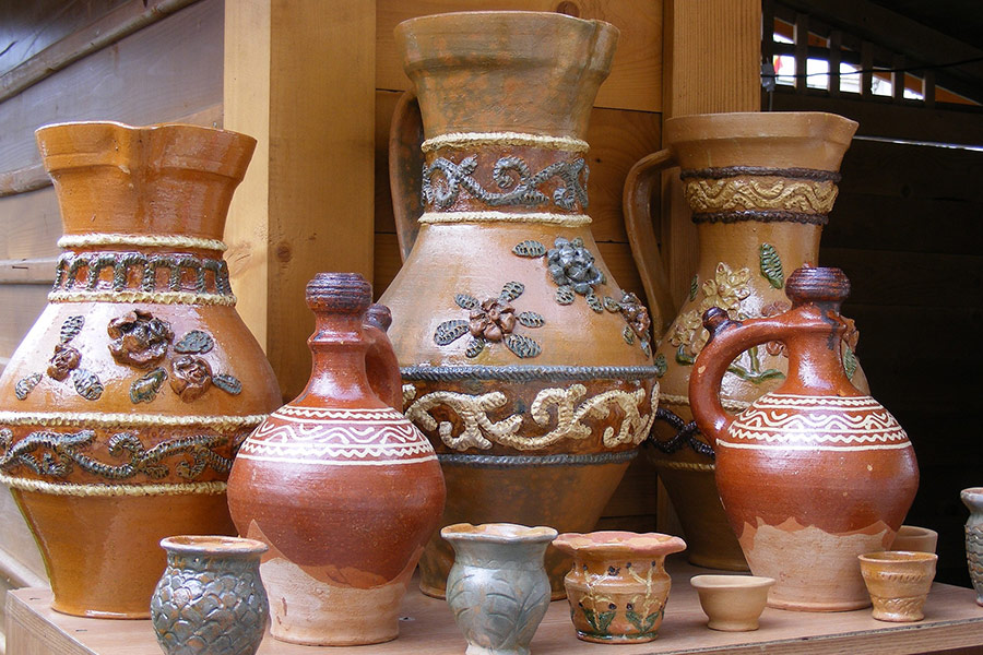 Ceramic clay jugs