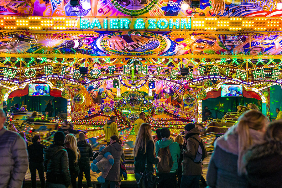 Bright amusement park