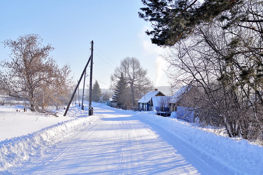 Rural snow winter time