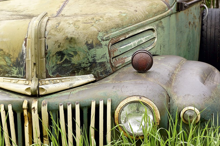 Rusted old vehicle
