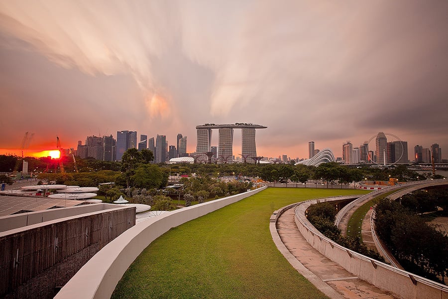Long exposure Marina bay sand hotel
