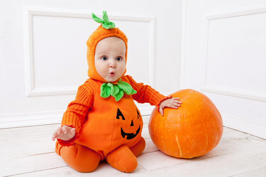 Baby in costume for halloween